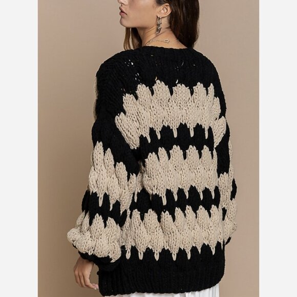 Cozy Hand Knit Chunky Cardigan - Relaxed Fit, Super Soft - Picture 3 of 7